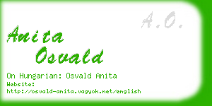 anita osvald business card